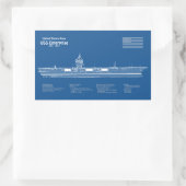 USSエンタープライズ – 出荷設計図プランABD 長方形シール (バッグ)