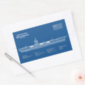 USSエンタープライズ – 出荷設計図プランABD 長方形シール (封筒)