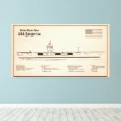 USSエンタープライズ – 出荷設計図プランSD キャンバスプリント (インサイチュ (ウッドフロア))