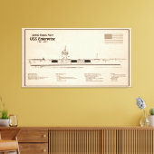 USSエンタープライズ – 出荷設計図プランSD キャンバスプリント (インサイチュ (リビング))