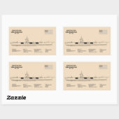 USSエンタープライズ – 出荷設計図プランSD 長方形シール (シート)