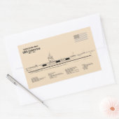 USSエンタープライズ – 出荷設計図プランSD 長方形シール (封筒)