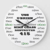 USSオブライエン(DD-415) ラージ壁時計 (正面)