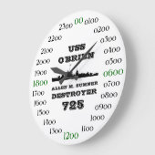 USSオブライエン(DD-725) ラージ壁時計 (傾斜)