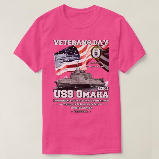 USSオマハLCS12独立系アメリカ海軍 Tシャツ (デザイン正面)