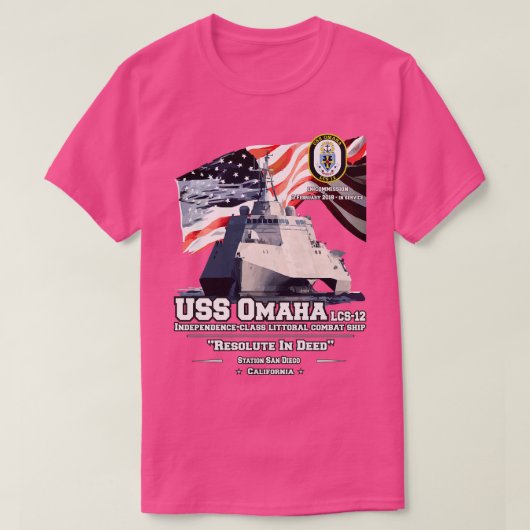 USSオマハLCS12独立階級リトグラフ戦 Tシャツ (デザイン正面)