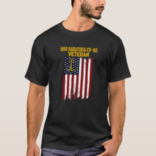 USSサラトガCV-60 CVA-60航空母艦退役軍人 Tシャツ