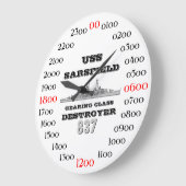USSサルスフィールド(DD-837) ラージ壁時計 (傾斜)