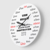 USSショウ(DD-373) ラージ壁時計 (傾斜)