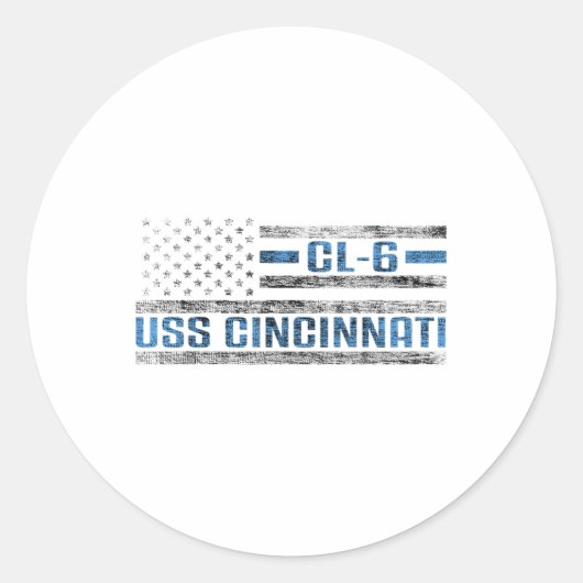 Ussシンシナティ世界大戦巡洋艦Cl-6米軍 ラウンドシール (正面)