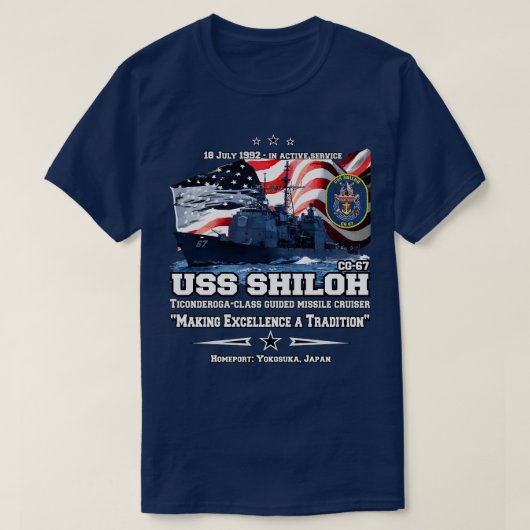 USSシーロCG67クルーザー Tシャツ (デザイン正面)