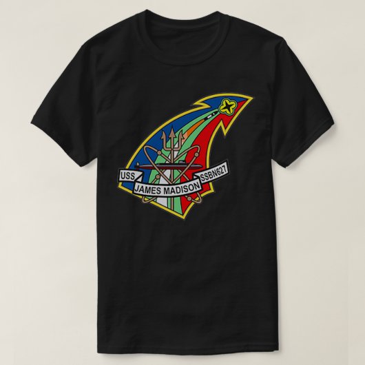 USSジェームズマディソンSSBN627 Tシャツ (デザイン正面)