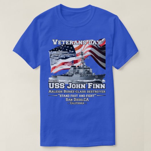 USSジョン・フィン・アーリー・バーケクラス駆逐艦 Tシャツ (デザイン正面)