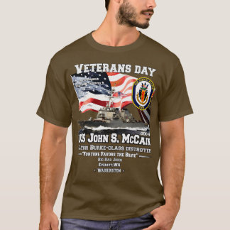 USSジョン・マケイン駆逐艦退役軍人 Tシャツ