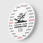 USSスティーブンの陶工(DD-538) ラージ壁時計 (傾斜)