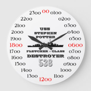 USSスティーブンの陶工(DD-538) ラージ壁時計
