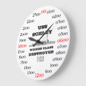 USSスライ(DD-103) ラージ壁時計 (傾斜)