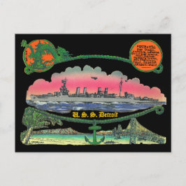 USSデトロイトCL-8ポストカード ポストカード