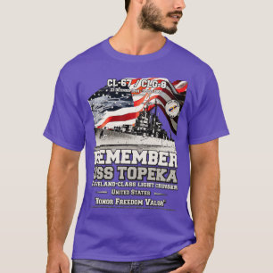 USSトペカCL67アメリカ海軍ライトクルーザーを思い出す Tシャツ