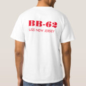 USSニュージャージーBB-62 Tシャツ (裏面)