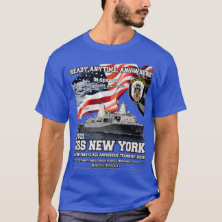 USSニューヨークLPD21水陸両用輸送波止場 Tシャツ