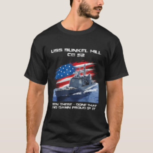 USSバンカーヒルCG 52クラスクルーザー米国国旗 Tシャツ