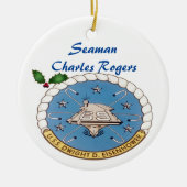 USSパーソナライズされた Dwight D Eisenhower CVN 69 セラミックオーナメント (正面)