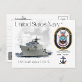 USSパールハーバーLSD-52波止場着陸船 ポストカード (正面/裏面)