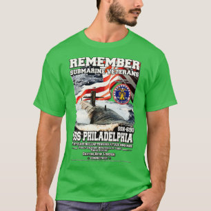 USSフィラデルフィアSSN690潜水艦退役軍人 Tシャツ