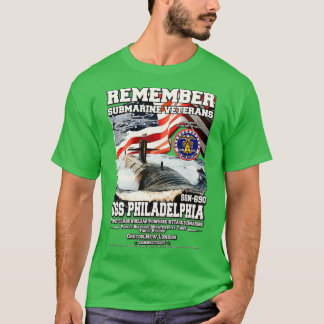 USSフィラデルフィアSSN690潜水艦退役軍人 Tシャツ