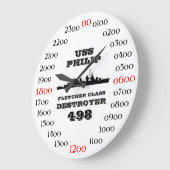 USSフィリップ(DD/DDE-498) ラージ壁時計 (傾斜)