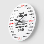 USSフェルプス(DD-360) ラージ壁時計 (傾斜)