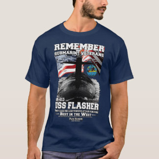 USSフラッシャーSSN613潜水艦を記憶 Tシャツ