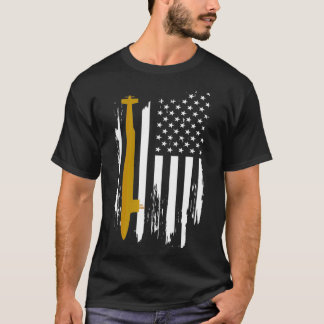 USSフロリダSSGN728潜水艦アメリカ国旗 Tシャツ