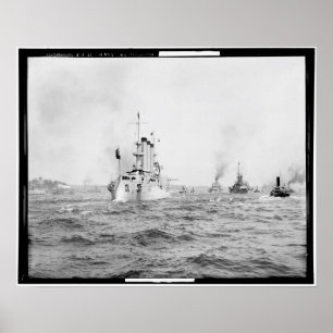USSブルックリン、海軍、戦艦、ヴィンテージ ポスター