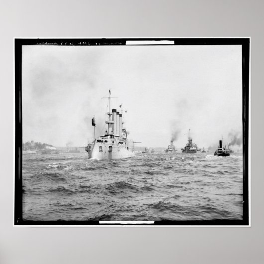 USSブルックリン、海軍、戦艦、ヴィンテージ ポスター (正面)