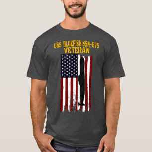 USSブルーフィッシュSSN675潜水艦退役軍人日父 Tシャツ