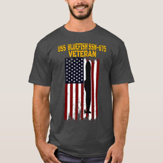 USSブルーフィッシュSSN675潜水艦退役軍人日父 Tシャツ