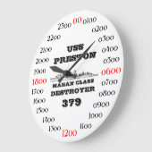 USSプレストン(DD-379) ラージ壁時計 (傾斜)