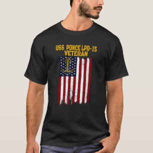 USSポンセLPD 15水陸両用輸送波止場ベテラ Tシャツ