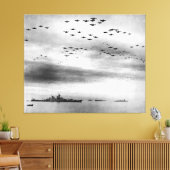 USSミズーリ・フライオーバー日本の降伏 キャンバスプリント (インサイチュ (リビング))