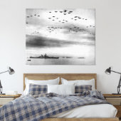 USSミズーリ・フライオーバー日本の降伏 キャンバスプリント (インサイチュ (寝室))