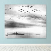 USSミズーリ・フライオーバー日本の降伏 キャンバスプリント (インサイチュ (ウッドフロア))