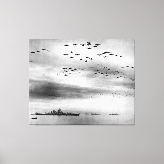 USSミズーリ・フライオーバー日本の降伏 キャンバスプリント (正面)