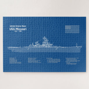 USSミズーリ – 船舶設計図プランABD ジグソーパズル