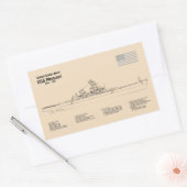 USSミズーリ – 船舶設計図プランSD 長方形シール (封筒)