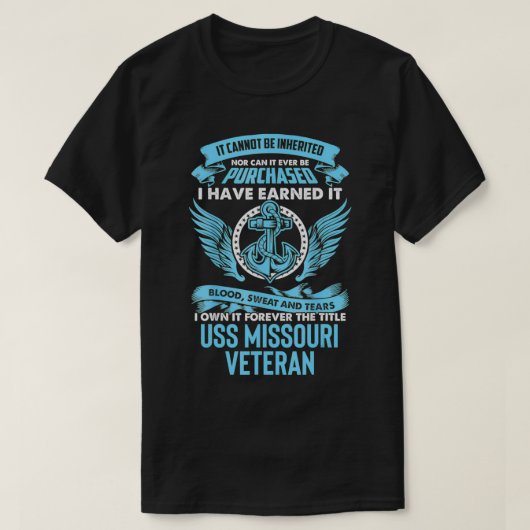 USSミズーリBB63戦艦  Tシャツ (デザイン正面)