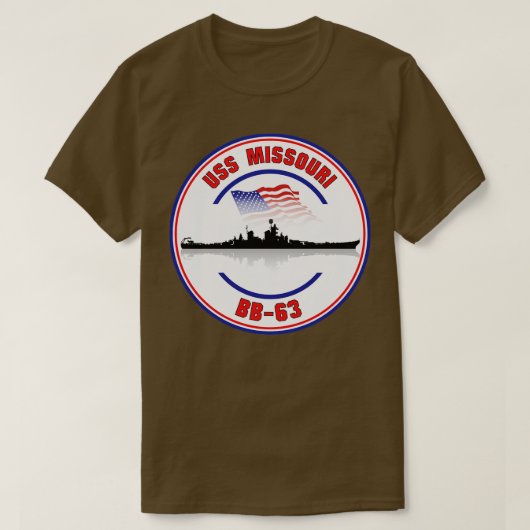 USSミズーリBB63 Tシャツ (デザイン正面)