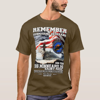 USSミネアポリスセントポールSSN708潜水艦 Tシャツ