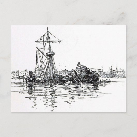 USSメイン難破船 ポストカード (正面)